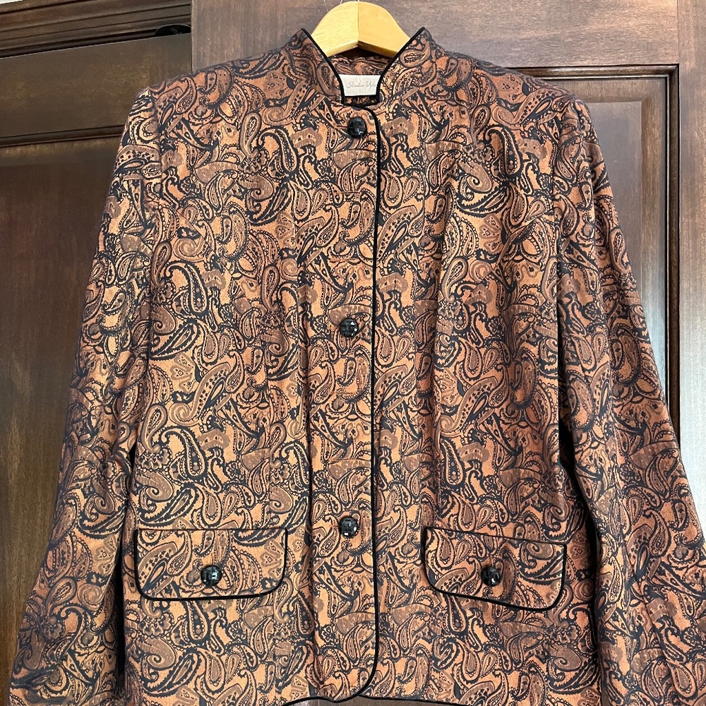 Copper and Black Metallic Women's Jacket- Sz. M
